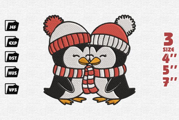 Cuddling Penguin Couple Scarf Design Review