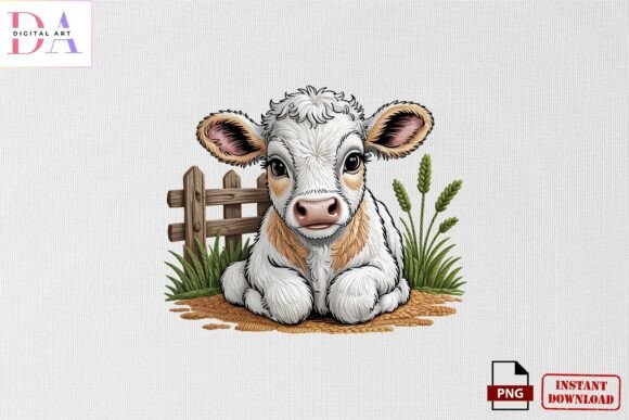 Cute Baby Cow Embroidery PNG Review