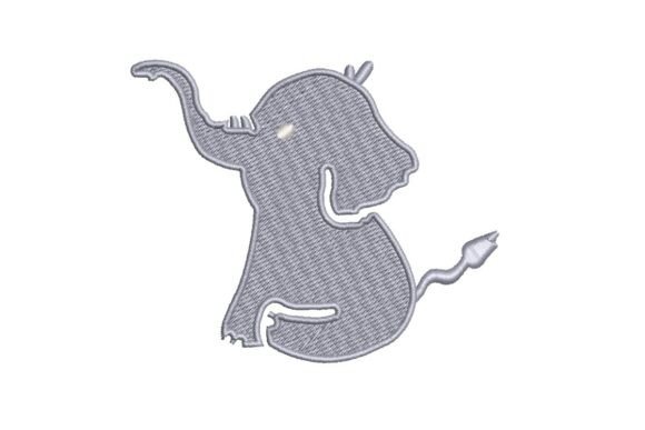 Cute Baby Elephant Silhouette Embroidery Design Review