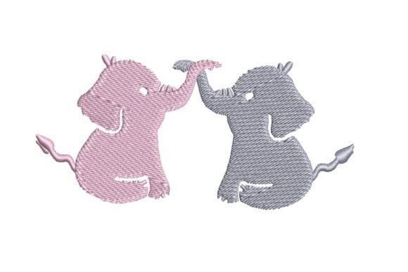 Cute Baby Elephants Holding Trunks Embroidery Design Review