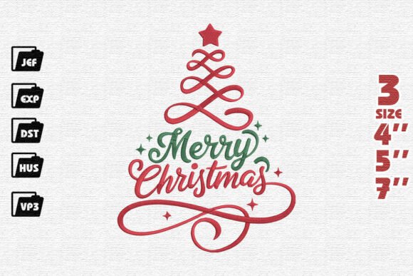 Elegant Merry Christmas Swirl Tree Design Review