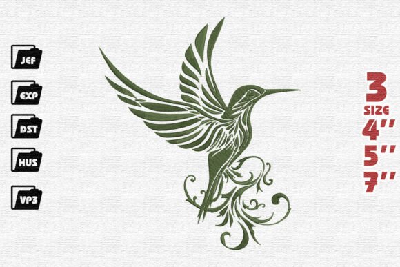 Elegant Olive Hummingbird Embroidery Review