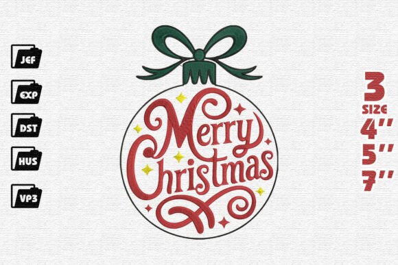 Festive Christmas Typography Ornament Embroidery Review