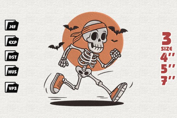 Halloween Running Skeleton Embroidery Review