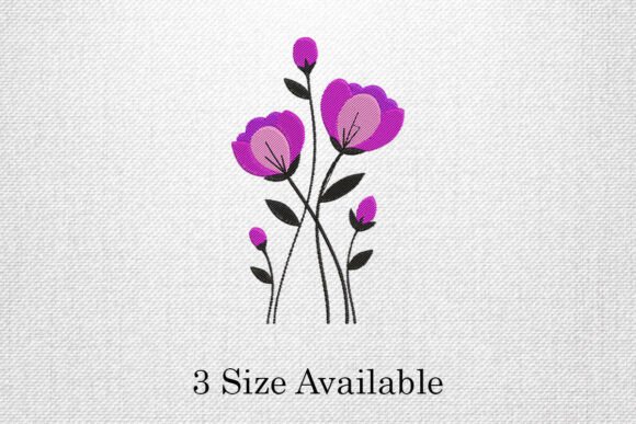 Purple Floral Stem Embroidery Design Review