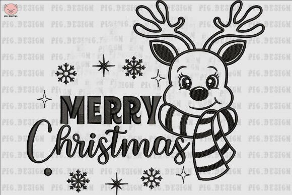 Reindeer Merry Christmas Embroidery Review for Boutiques