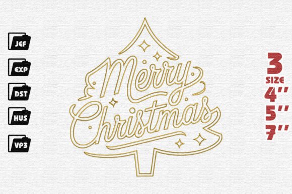 Review: Golden Merry Christmas Tree Embroidery Design