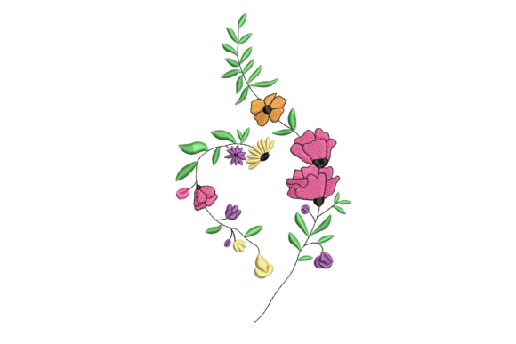 Review: Heart Floral Vine Embroidery Design