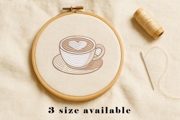 Review: Heart Latte Coffee Embroidery Design