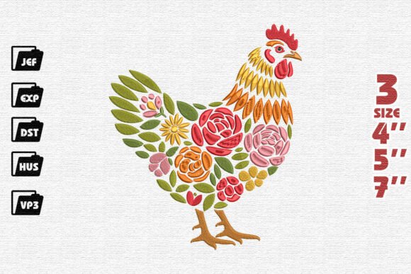 Review: Ornate Floral Chicken Embroidery Design