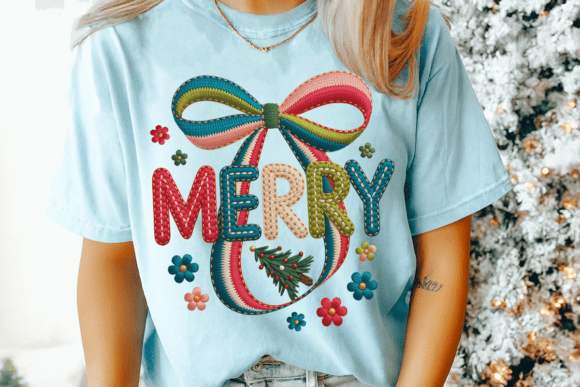 Review: Tufted Embroidery Ribbon Bow Merry Png