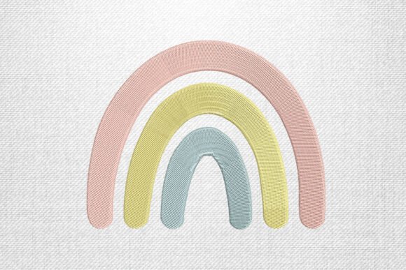 Reviewing Pastel Minimal Rainbow Embroidery Art