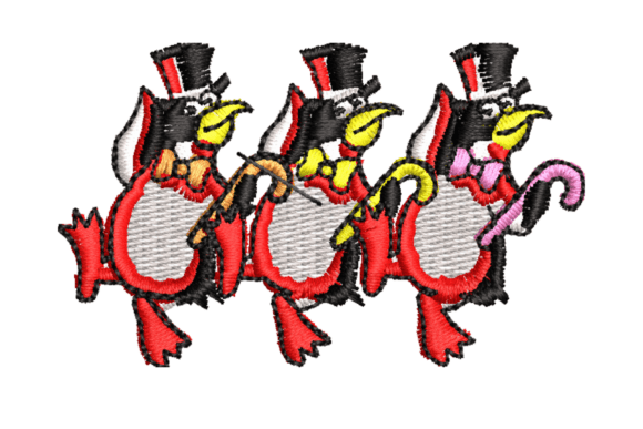 Three Penguins in Top Hats Embroidery Review