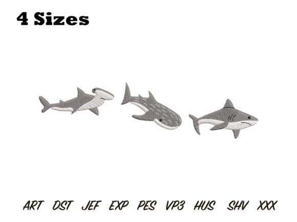 Trio Shark Embroidery Design: A Charming Choice for Gifts